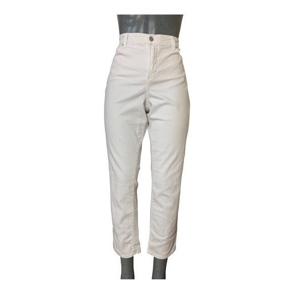 NYDJ Ankle Womens Jeans Tag 16 White Straight Cropped High-Rise W34xL27 Denim - Picture 4 of 12